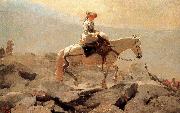 Winslow Homer Hakusan in horse riding trails oil